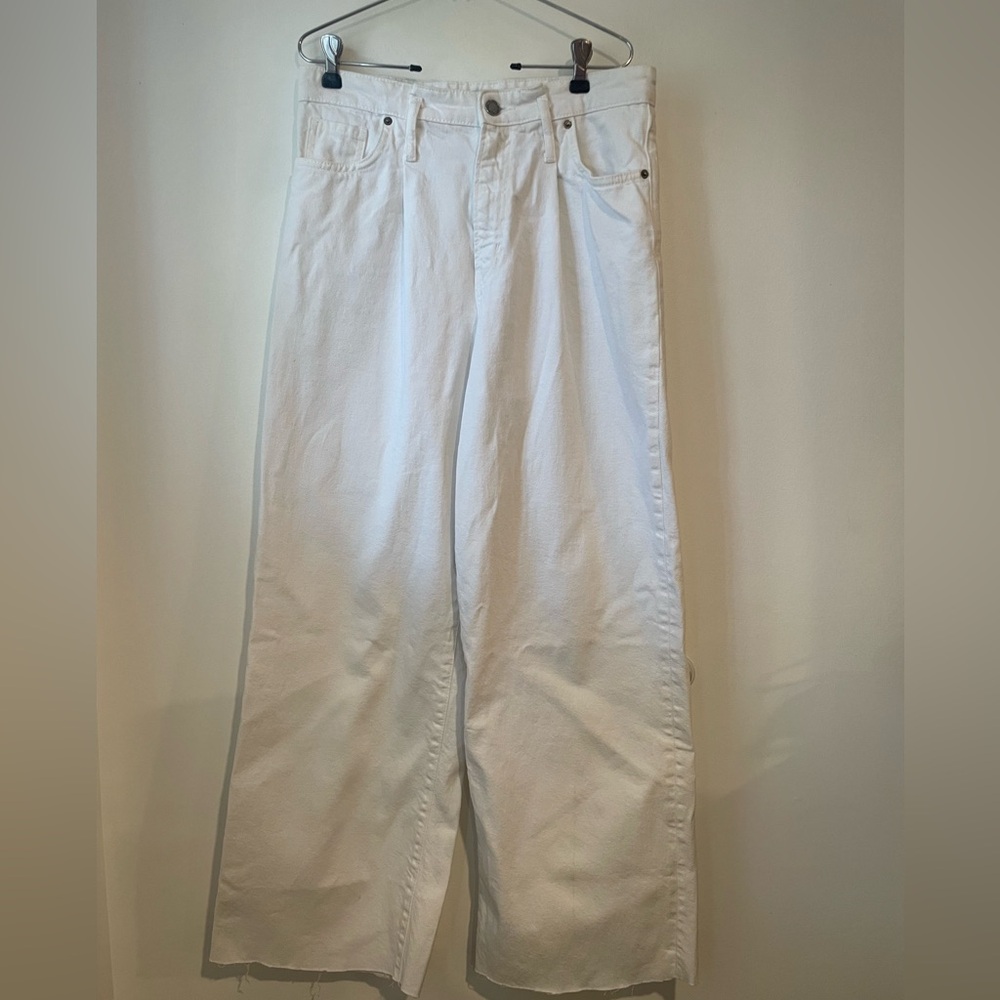 Zara White Flare Wide Leg Jeans